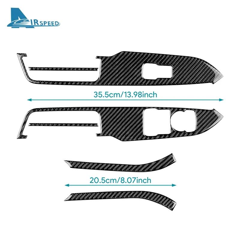 För Ford Mustang Dark Horse EcoBoost GT S650 2024 2025 2026 Äkta Mjuk Kolfiberklistermärke Bil Dörr Fönster Knapp Panel Trim