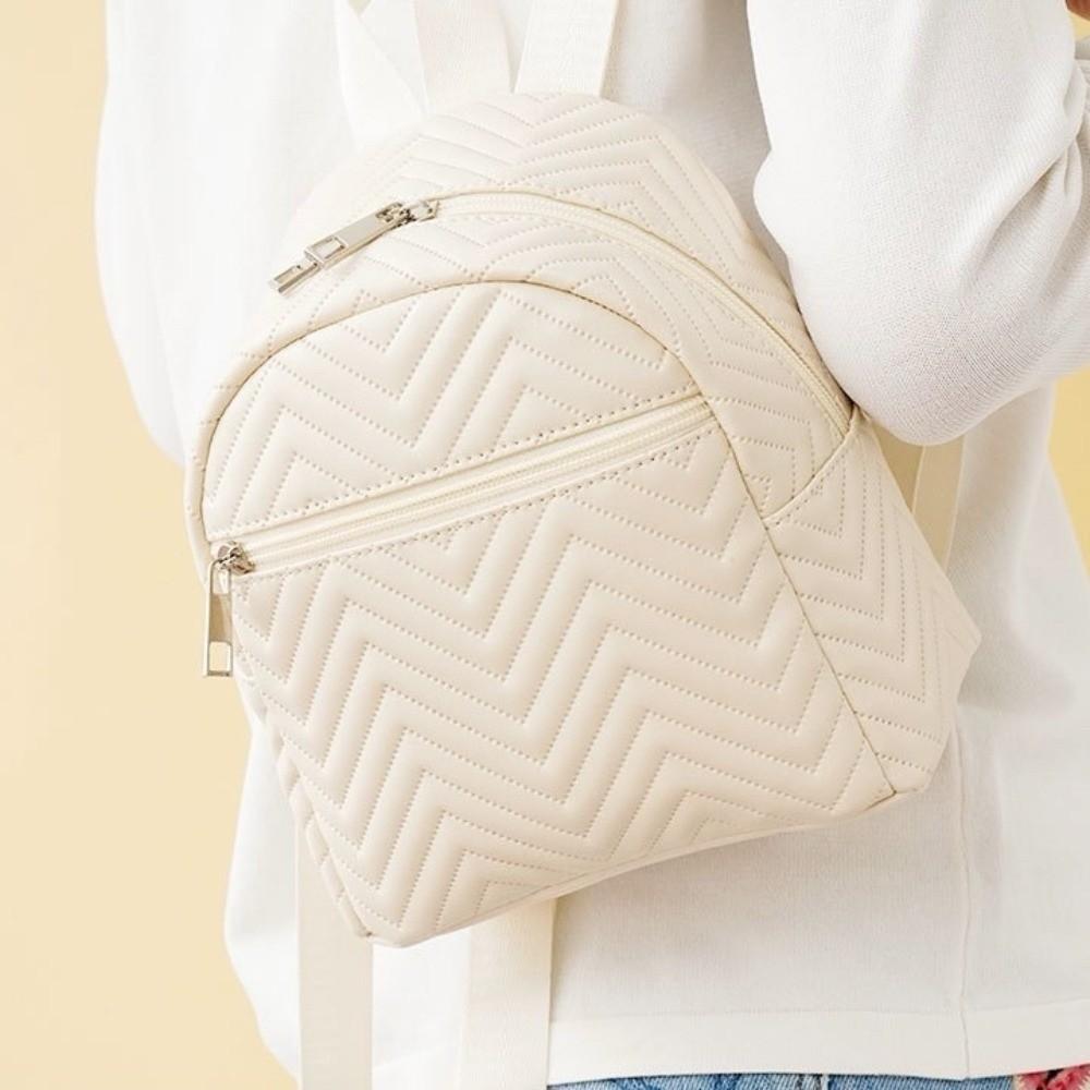 Elegant PU Leather Bag Korean Style Kids Mini Bag Fashion Triangular Stripes Backpack  Students