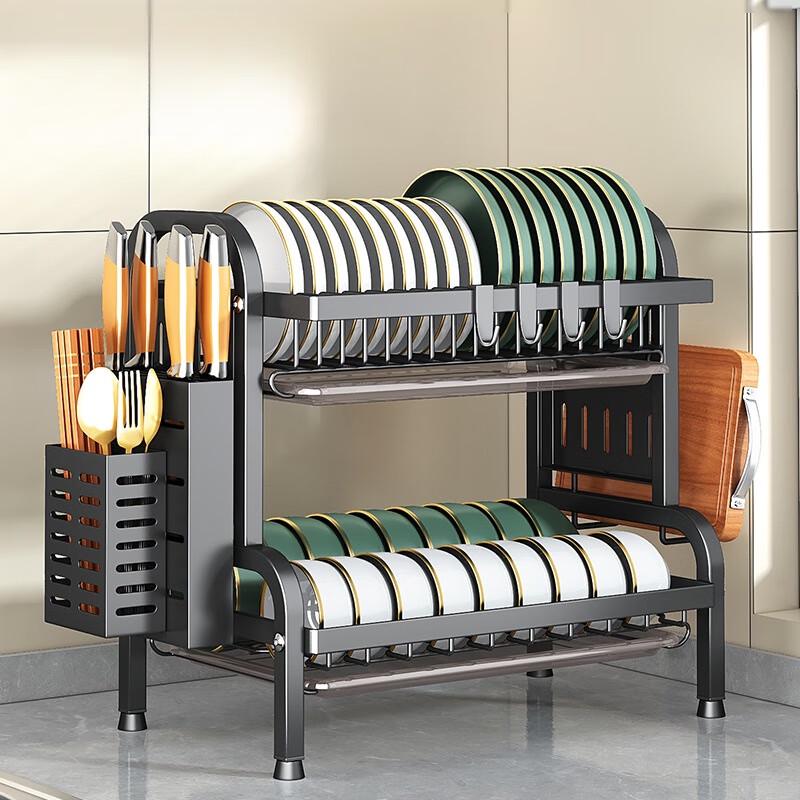 Multifunctional Carbon Steel Kitchen Dish Drying Rack