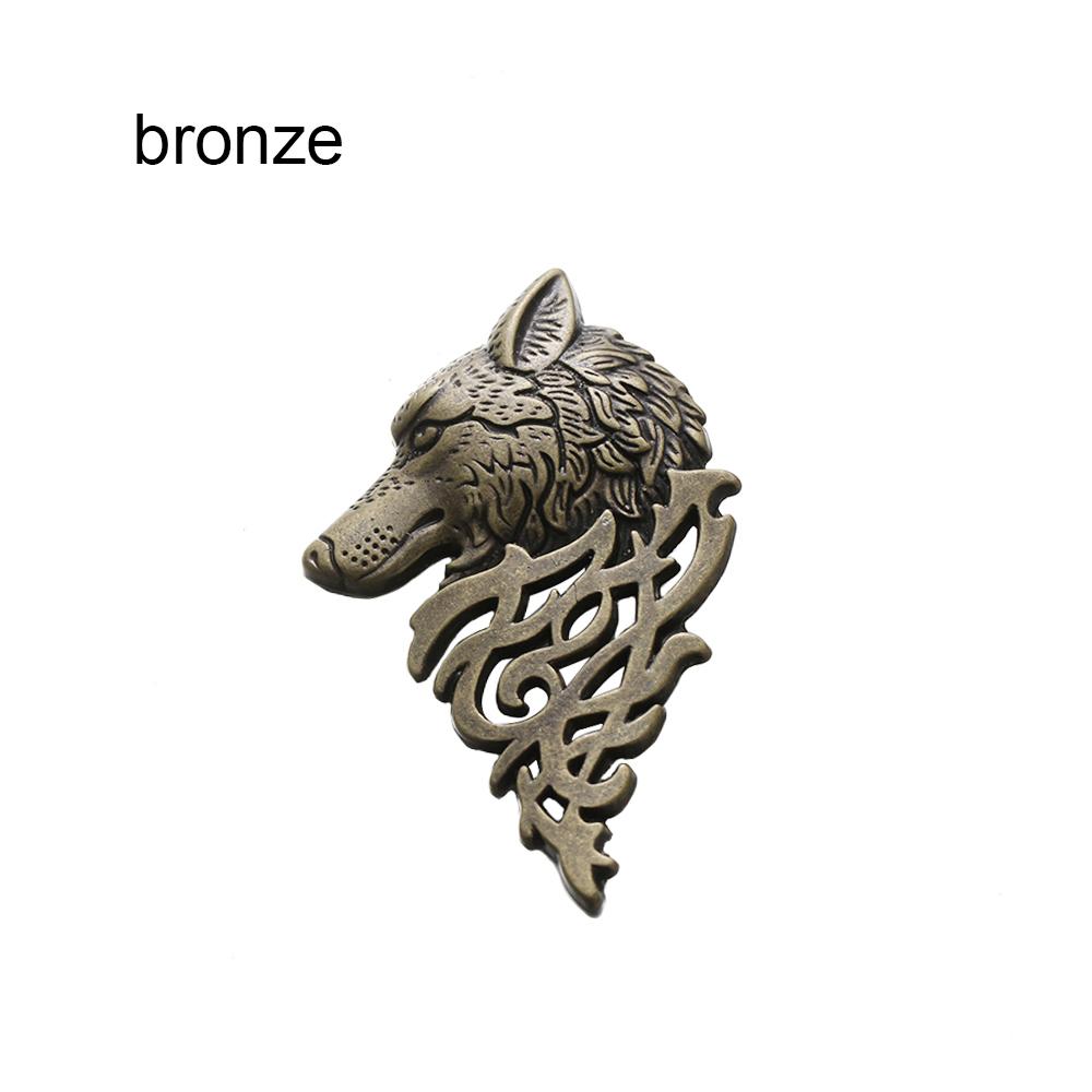 

Class Men Vintage Badge Pin Punk Lapel Wolf Brooch Suit Collar бронзовый
