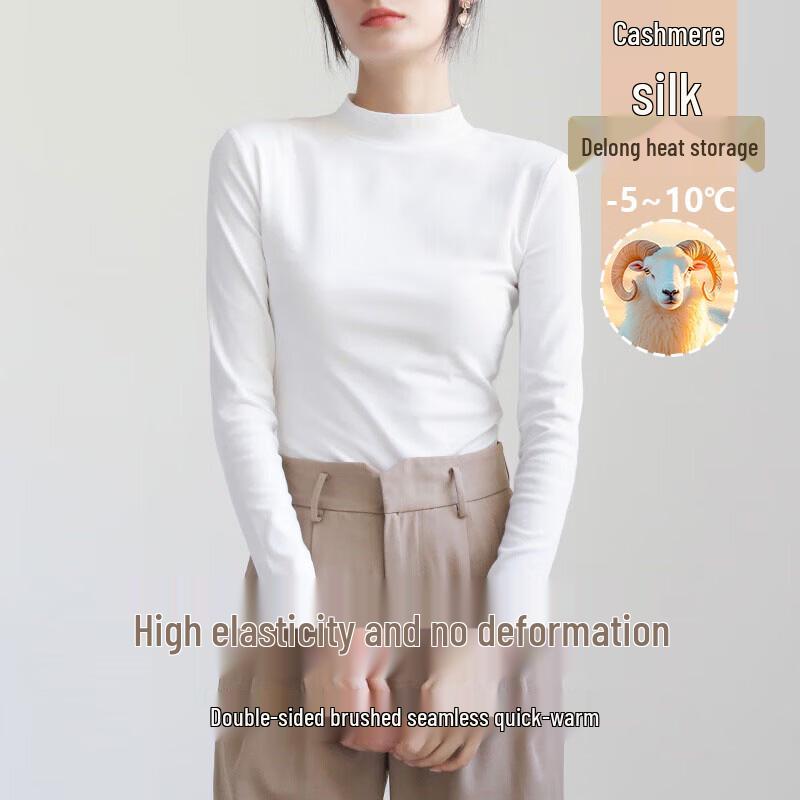 LangSha Women s Warm Semi-High Collar Base Layer Top M