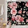 Floral Shower Curtain Blue Daisy Flower Butterfly Spring Nature Watercolor Yellow White Bathroom Home Curtain Decor With Hooks