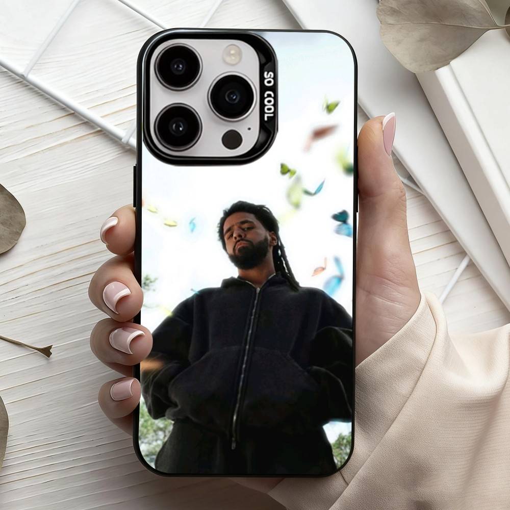 

Rapper Singer J-J C-Cole-E Phone Case For iPhone17,16,15,14,13,12,11 Plus,Pro Max Candy Silver Plated Inside Cover iPhone13PROMAX