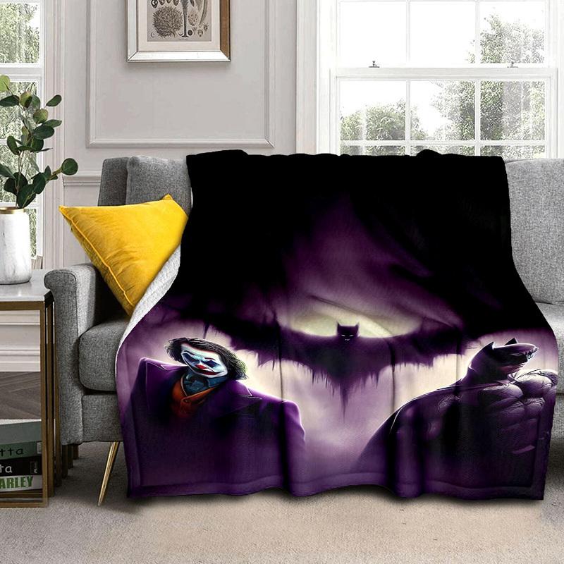 1pc Batman Vs Joker: Dark Knight Showdown Cartoon Blanket,Portable Throw for Travel & Camping, All Season Cozy Blanket,Ideal Gift