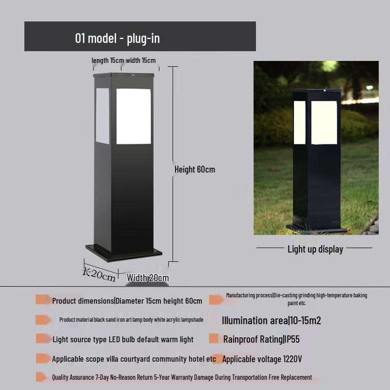 Solar-Powered Waterproof Lawn Light for Outdoor Garden or Villa