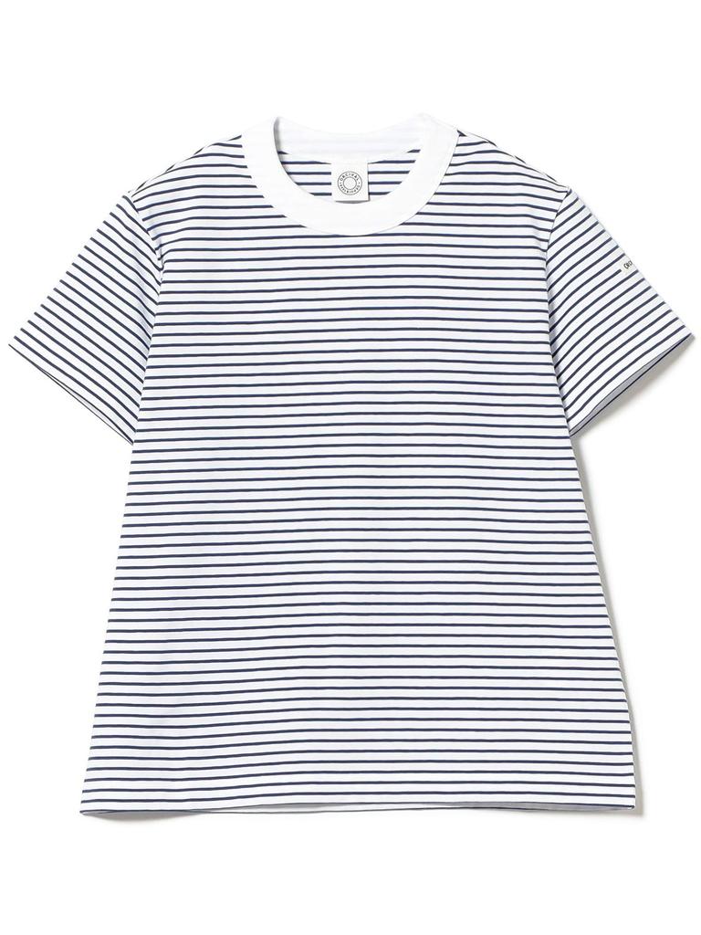 LIFE STORE by BEAMS TEE ORCIVAL Striped Crew Neck BMING S/S T-Shirt, Women's, White/Blue