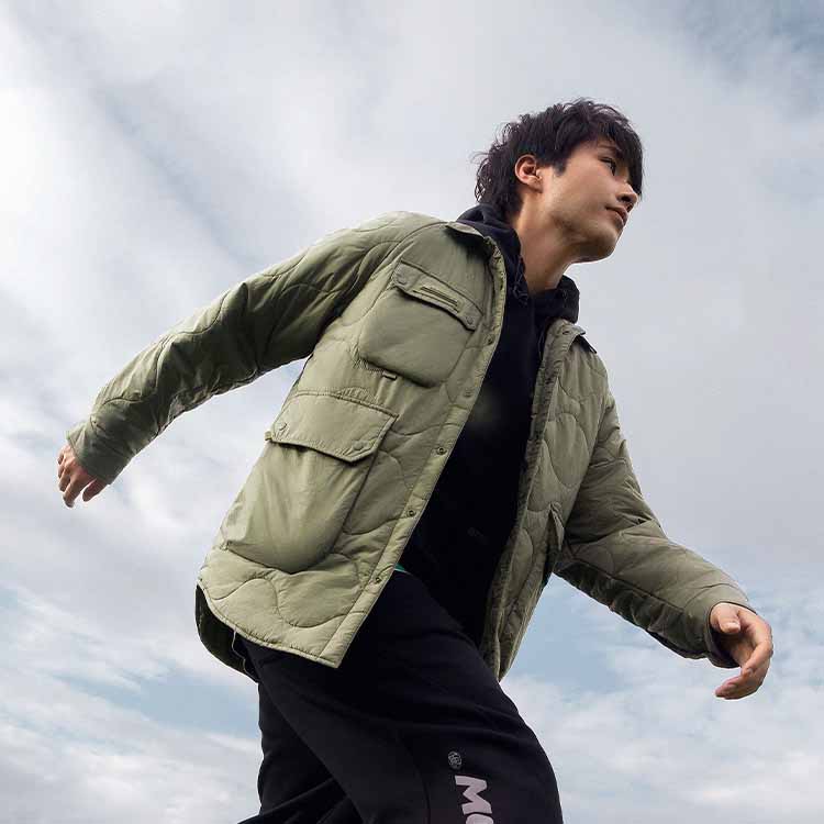 Li Ning CF Suo Solid Color Single-Breasted Long Sleeve Cotton Jacket Men Jacket Olive-Green AJMT239-1