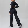 Cross-New Tight Sportswear Set: Chest-Pad Top & High-Waist Wide-Leg Pants for Running, Fitness & Yoga
