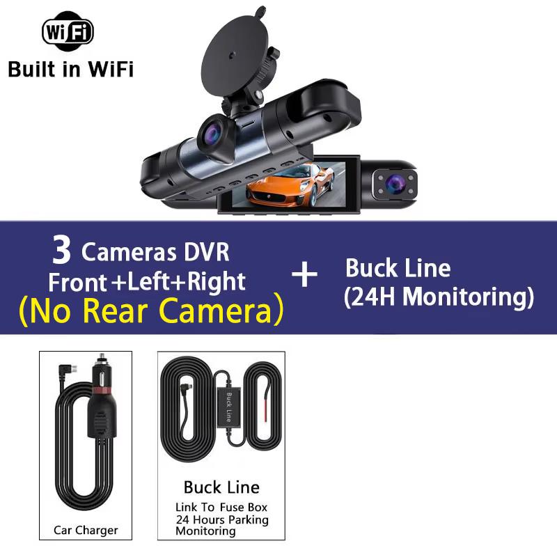 4 Channel 360°Rotate Dash Cam Wifi APP 1920* 1080P HD Car Camera Night Vision Parking Monitor G-Sensor Dashcam Black Box