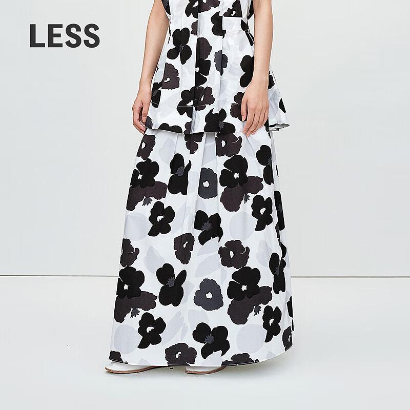 LESS 2025 Summer Cotton A-line Midi Skirt M