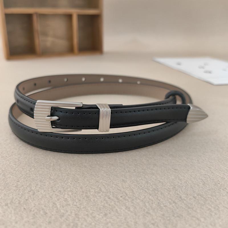 Leather Casual Womens Belt With Silver Buckle For Jeans And Office Gift Wear