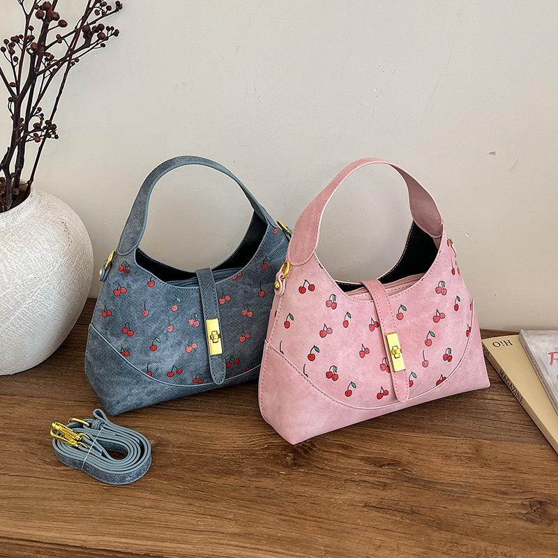 Women's Large-Capacity Color-Block Tote Bag with Cute Print
