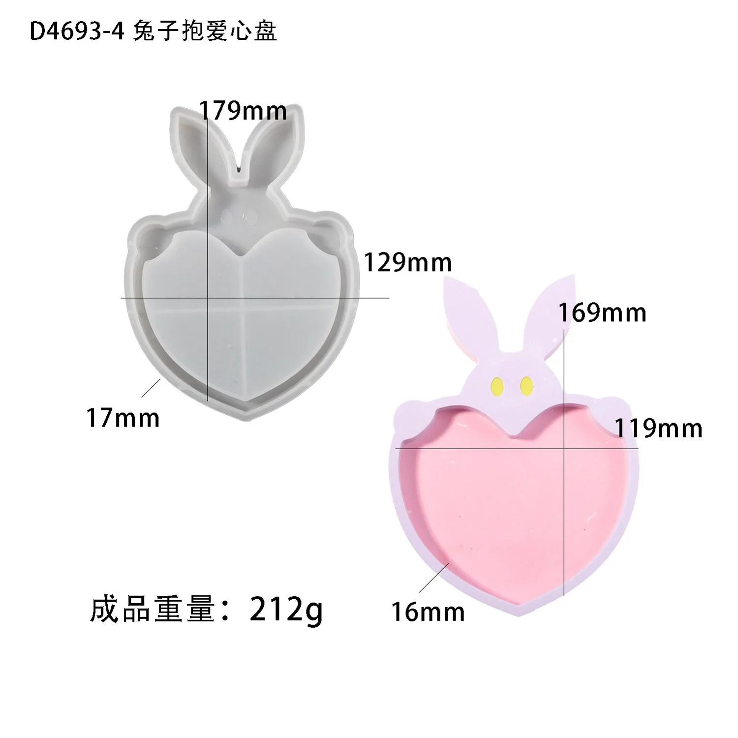 

3D Rabbit Tray Silicone Mold DIY Candle Gypsum Mold for Home Decoration New 2026 Decorative Kitchen Craft Tool