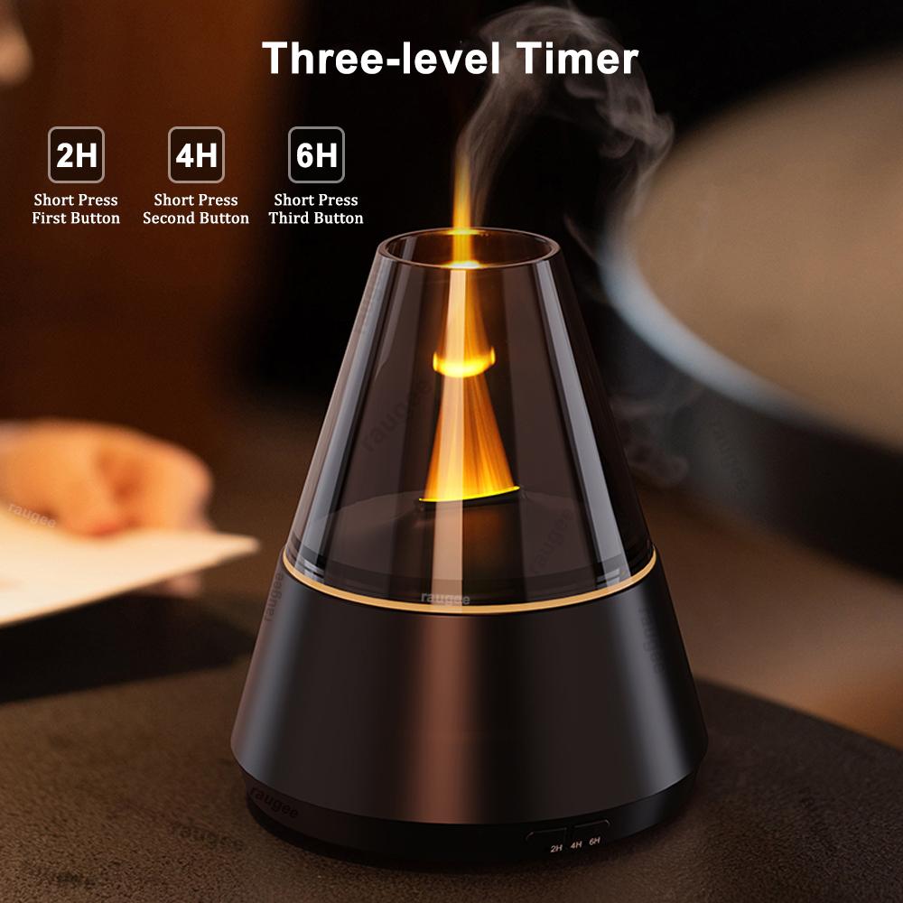 Flame Humidifier Aroma Diffuser Aromatherapy Fragrance Diffuser for Home Room Essential Oil Diffuser Fire Humidifier with Light