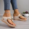 Fashion Summer Slippers Women 2025 Big Size Platform Wedges Sandals Slippers Non-Slip Open Toe Flip Flops Ladies Comfortable Beach Shoes
