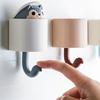 Creative Home Decor Cartoon Animal Squirrel Head Hiding Storage Bathroom Kitchen Hanging Hook Pasting Wall Hooks