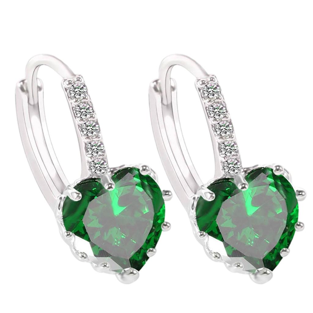 Ladies' Love Zircon Earrings
