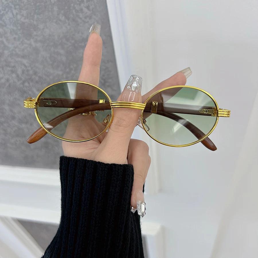 Designer Brand Oval Sunglasses Women Men Classical Small Frame Round Sun Glasses Female Mirror Colors Elegant Fashion