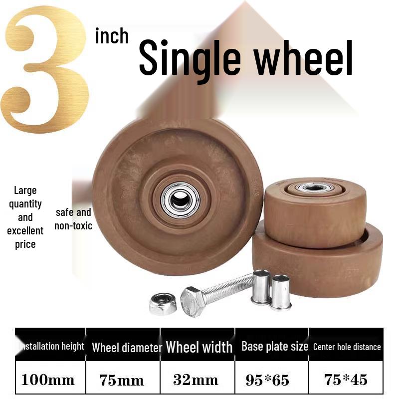 3 to 5 Inch High-Temperature Resistant Swivel Casters with Glass Fiber Bakelite for Oven Carts (Up to 300°)