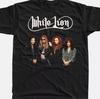 Weißer Löwe Band Kurzarm Schwarz Herren Alle Größen T-Shirt