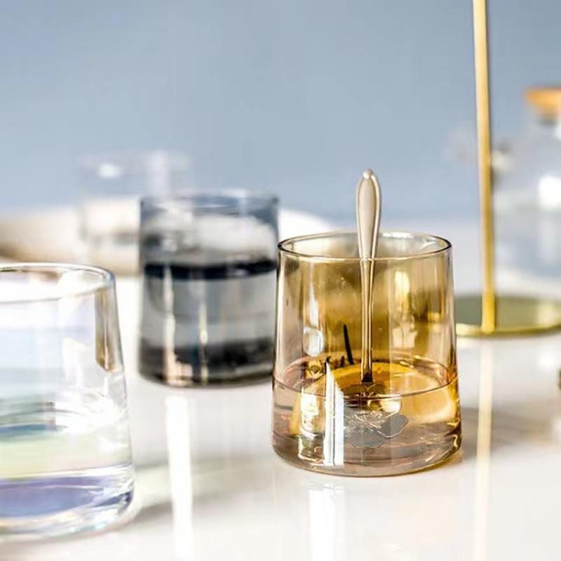 Glass Whiskey Cup Transparent Water Tumbler for Tea Coffee Juice Bar Drinkware Gift