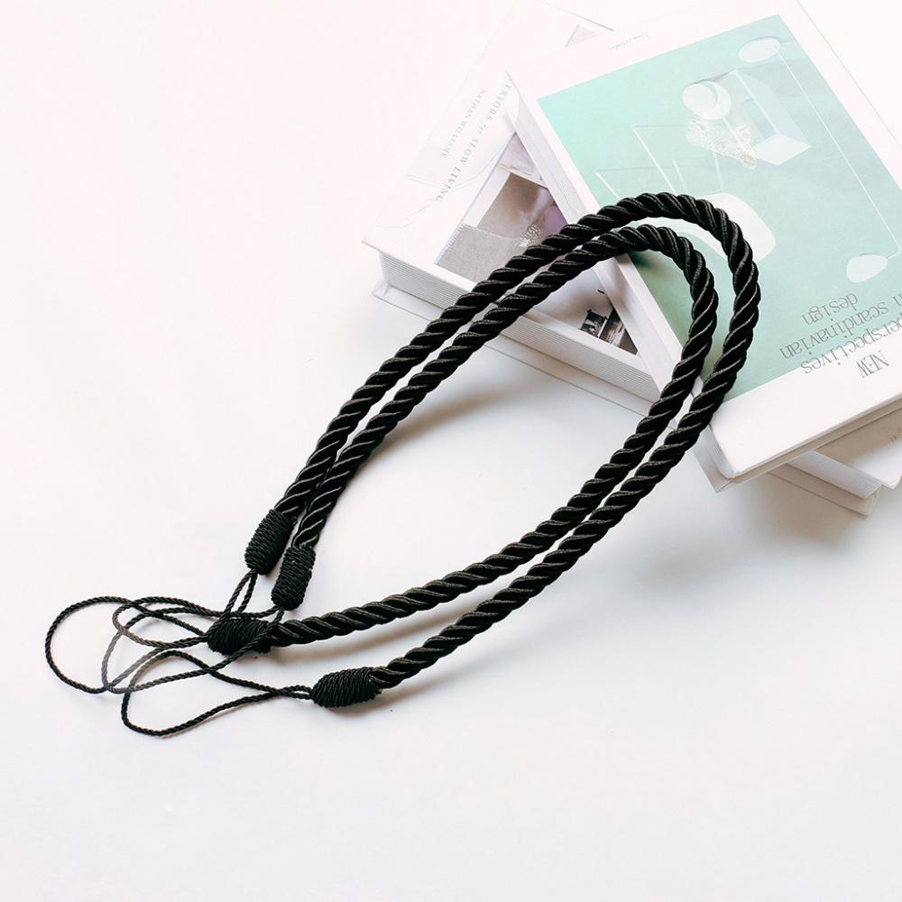 

2PCS Curtain Tiebacks Ropes Tie-Backs Handmade Curtain Holdbacks Clips Home Accessories Decorative чорний