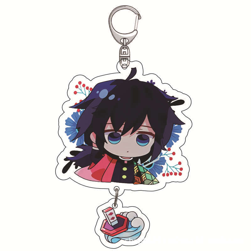 Demon Slayer Keychain Anime Acrylic Backpack Charm Tanjiro Kamado Nezuko Zenitsu Agatsuma Cartoon Accessories Designed for Fans