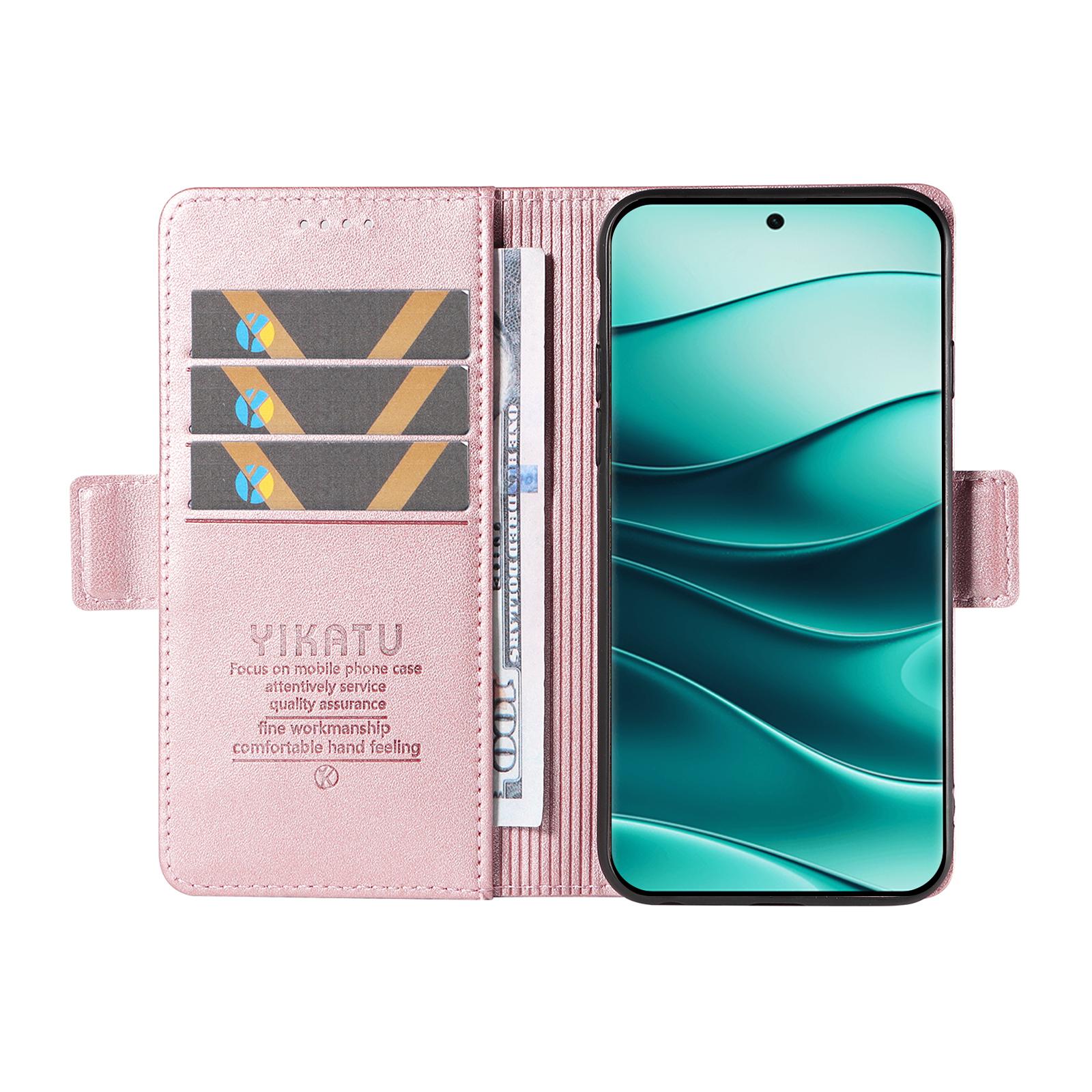 

YIKATU YK-003 For Xiaomi Redmi Note 14 Pro+ 5G/Note 14 Pro 5G/Poco X7 5G Case Wallet Stand Leather Phone Cover Side Buckle Sapphire