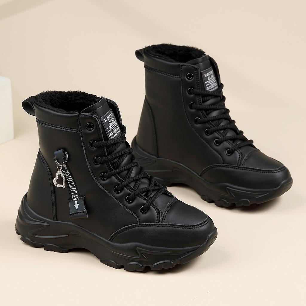Mom shoes cotton shoes winter piled thickened warm sports shoes outdoor non-slip casual snow boots