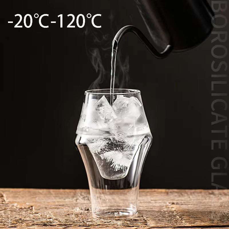 1/2 Stück doppelwandiger Glasbecher mit Hängeohr Espresso-Kaffeebecher, verbrühsicher, für Milch, Brandy, Wein, Teetasse, klares Becher-Set, Trinkgeschirr