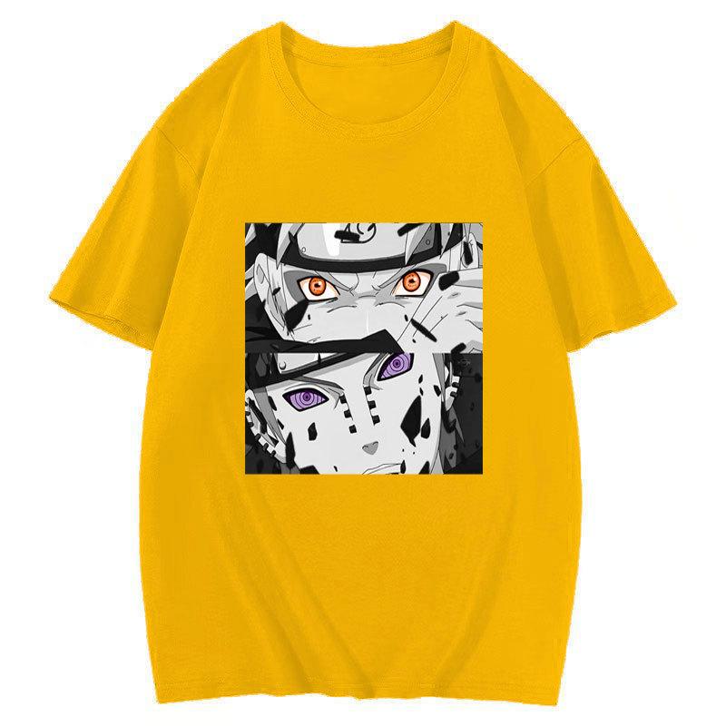 Japanese Anime Naruto Uchiha Itachi Printed T-shirt, Cotton Short Sleeve Unisex Fashion Street Couple Tops