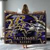 Koc flanelowy z nadrukiem Baltimore Ravens Wysokiej jakości Ciepły Komfortowy Pokrowiec na wszystkie pory roku Idealny na prezenty Wystrój domu