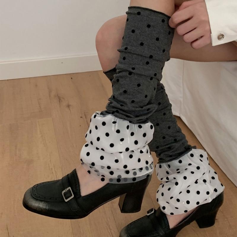 Acrylic Leg warmer Inspired polkas Dot Pattern Winter Essential For Fashionable Outfits