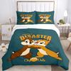3pcs Chip 'n' Dale Masters of Disaster Print Bedding Set (1 Cover + 2 Pillowcases, Without Inserts)