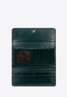Cartera oblonga de piel charol para mujer Wittchen Verde Piel natural