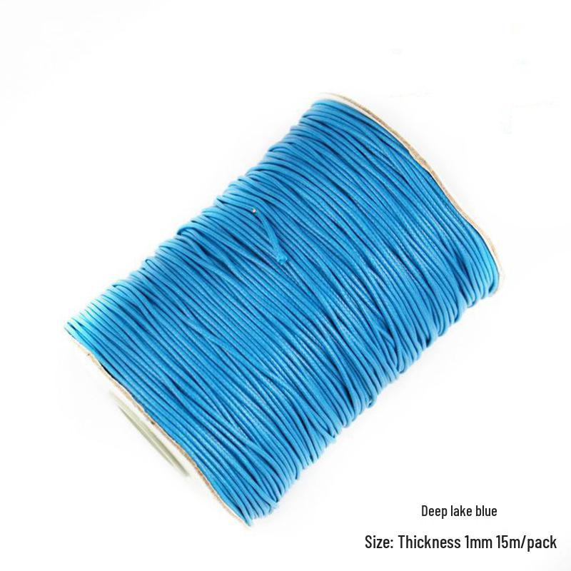 15m 1mm Korean Waxed Cord Faux Leather for DIY Bracelets & Necklaces