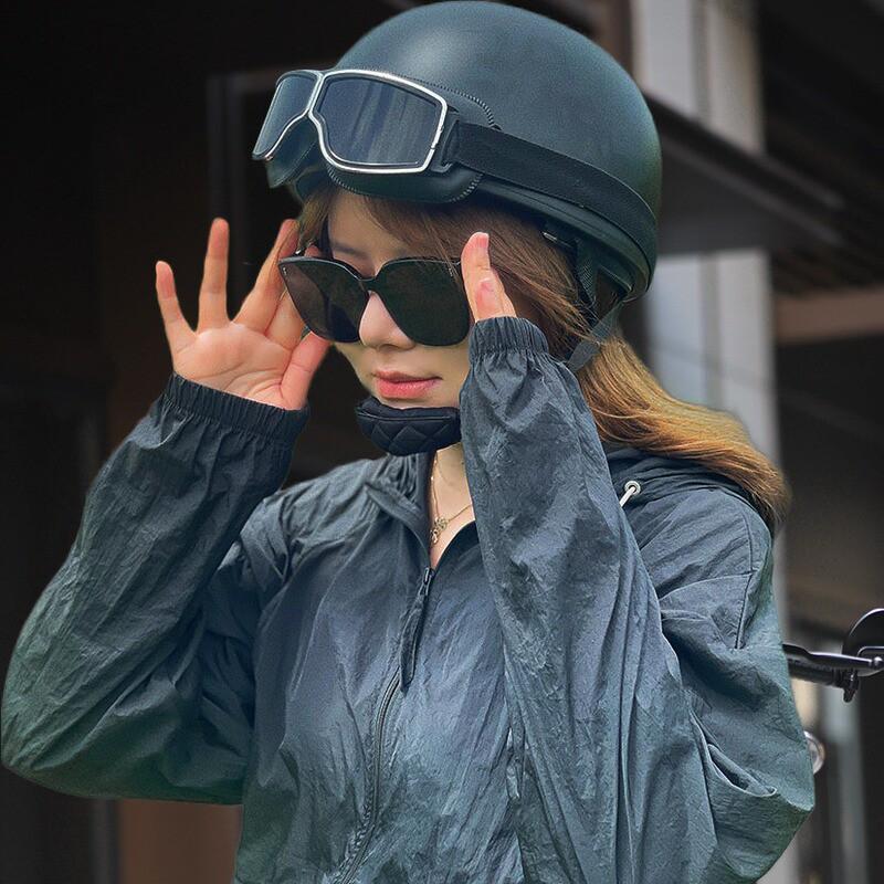 Vintage Style Motorcycle Half Helmet Men Women All-Season Scooter Safety US Inspired Design