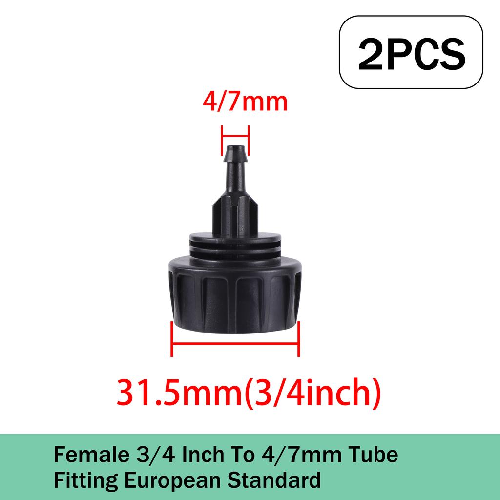 2pcs 3/4 Inch Faucet Adapter 8/11mm Locking Barb 3 Way T-Type Drip Hose Connection Fitting for Irrigation Spray Cooling System