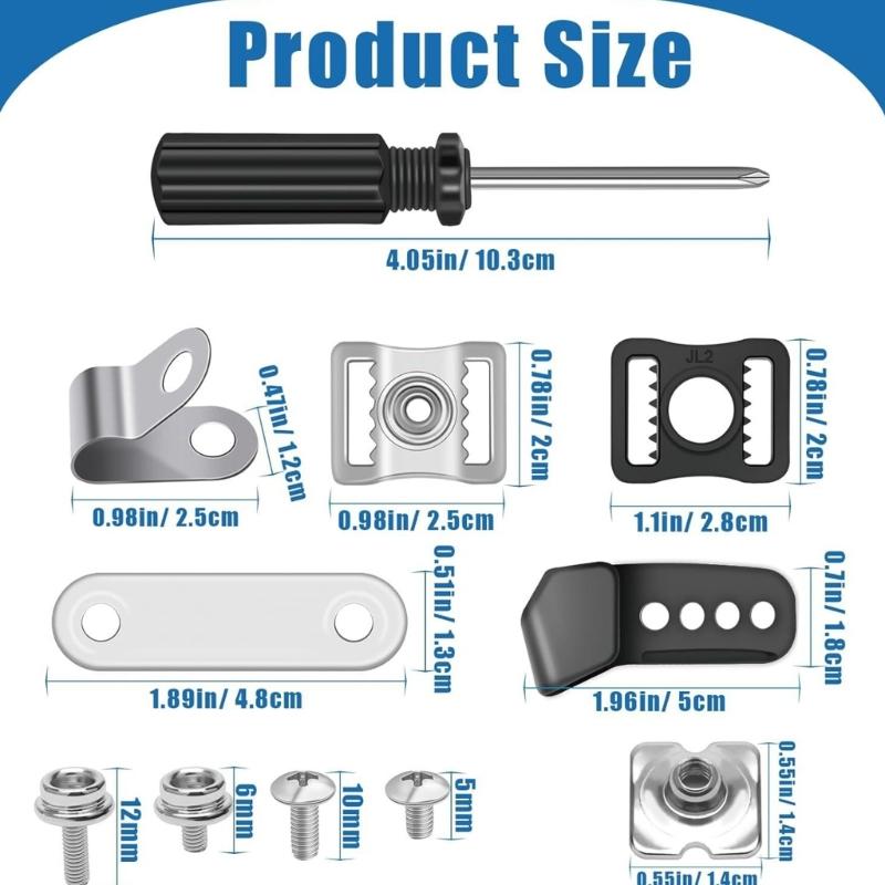 31Pcs Helmets Repair Kits Football Helmets Hardware Clip Screws Nut Straps Adapter