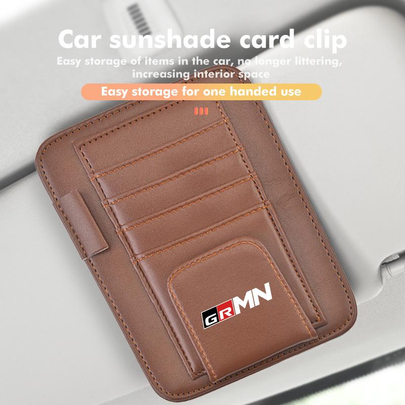Car Sunvisor Storage Clip Multi-Pocket Card Ticket Clip Organizer Interior Accessories For S9 GR Sport Yaris Chr Auris Rav4 JH9
