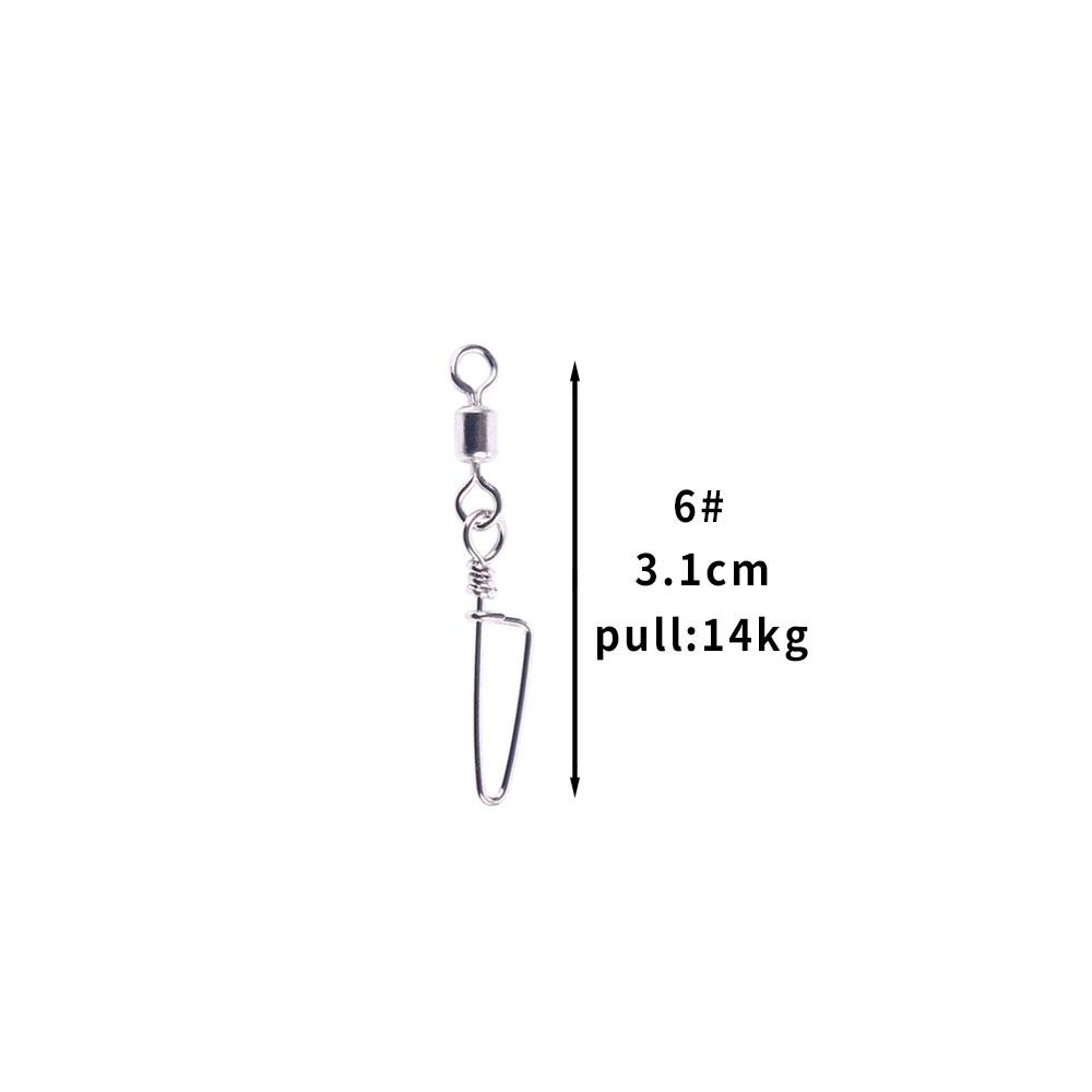 50pcs/ Stainless Steel Fishing Connector 8-word ring connector Rolling Snap Swivels Fishing Tackle Lure Tool