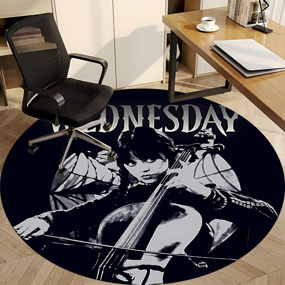1pc Wednesday Addams Carpet, Round Non-Slip Durable Large Size Office Carpet, Suitable for Office yy250908045
