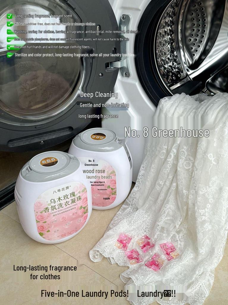 Ebony Rose Scented Multi-Chamber Laundry Pods: Stain Removal & Long-Lasting Fragrance All-in-One Detergent
