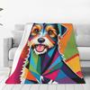 Custom Jack Russell Terrier Funny Love Blanket Warm Fleece Soft Flannel Pet Throw Blankets For Bedroom Couch Travel Autumn