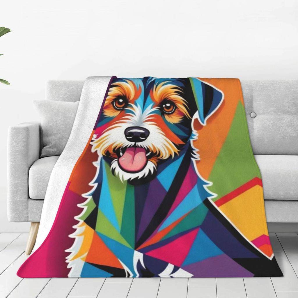 Custom Jack Russell Terrier Funny Love Blanket Warm Fleece Soft Flannel Pet Throw Blankets For Bedroom Couch Travel Autumn