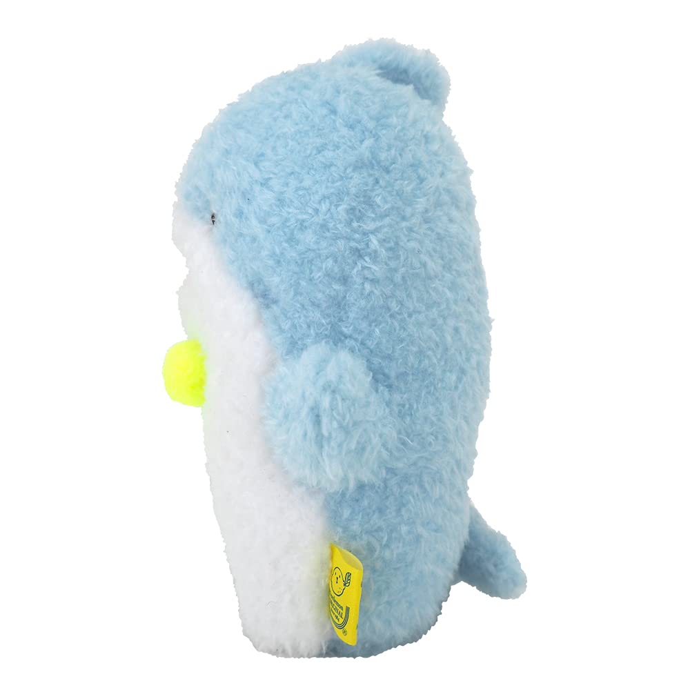 SunLemon Fluffy Watton Plush Toy, Small Shark, BL, 14x7x14cm, Blue, Plush Sea Creature, Restock, Great Gift, P-9882