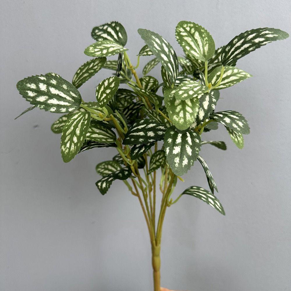 8 Heads Artificial Green Plant Realistic Lifelike Simulation Greenery No Watering Handmade Fake Plastic Plants