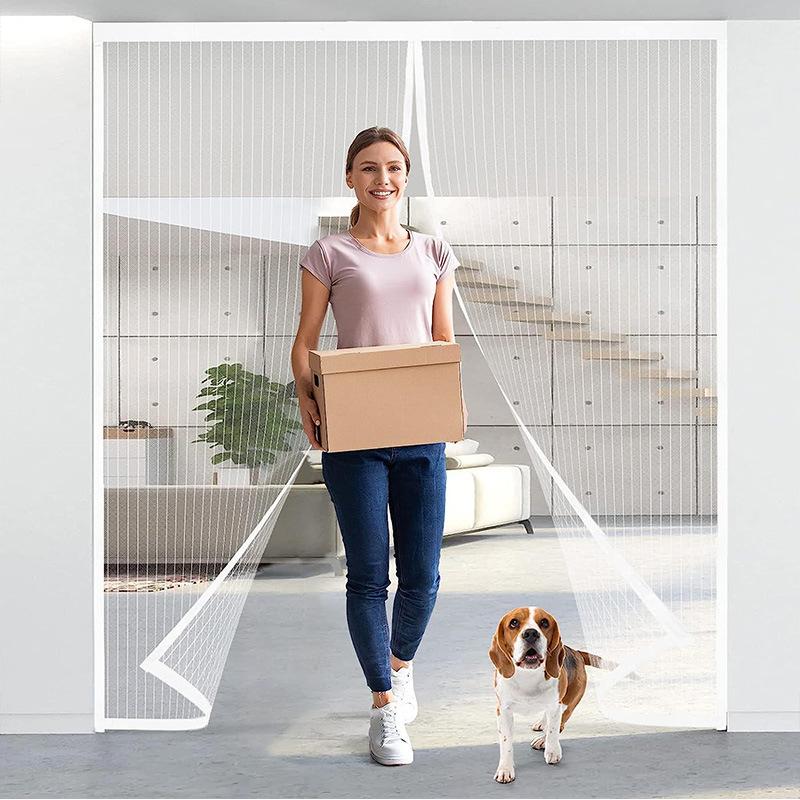 Ușă magnetică cu plasă anti-țânțari, de vară, cu întrerupător automat, anti-țânțari, anti-insecte zburătoare, perdea de ventilație pentru ușă, material textil, uz casnic