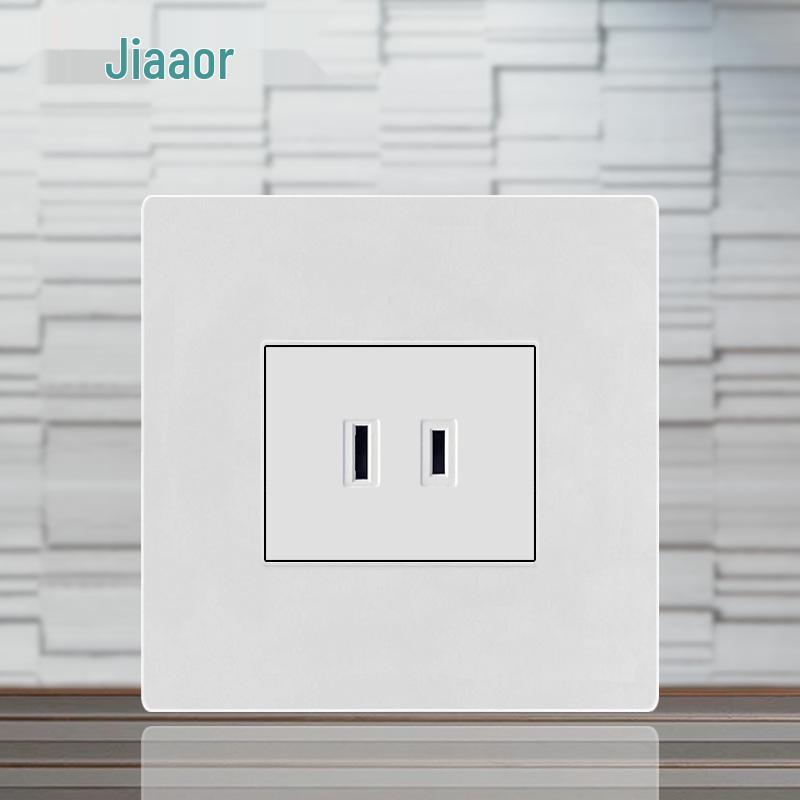 86 Typ Amerikanischer Standard Schalter- und Steckdosenpanel mit Doppel-USB & Typ-C, 3-Loch-Stecker für Japan & Taiwan, Unterputzmontage