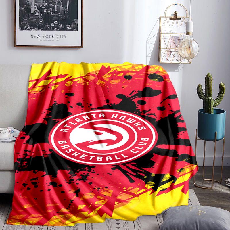 Hawks Basketball Throws Blanket Flannel Blankets Plush for Couch Bed Gifts for Men Women Travel picnic blanket Christmas fan gifts